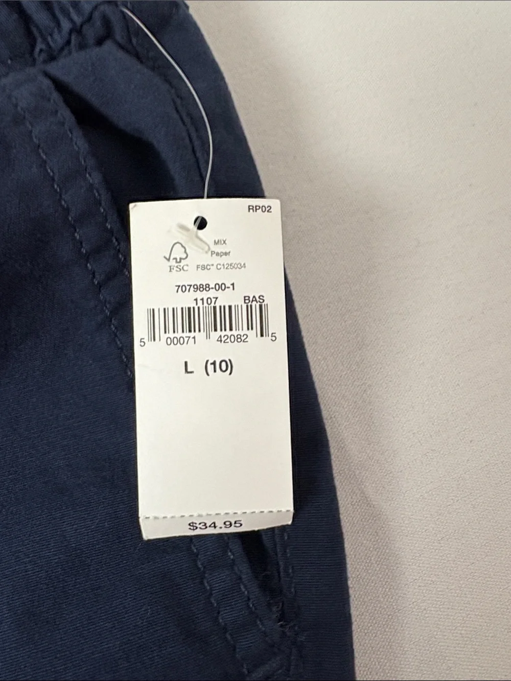 NWT Kids GAP Stretch Drawstring Pants in Navy Large (10)